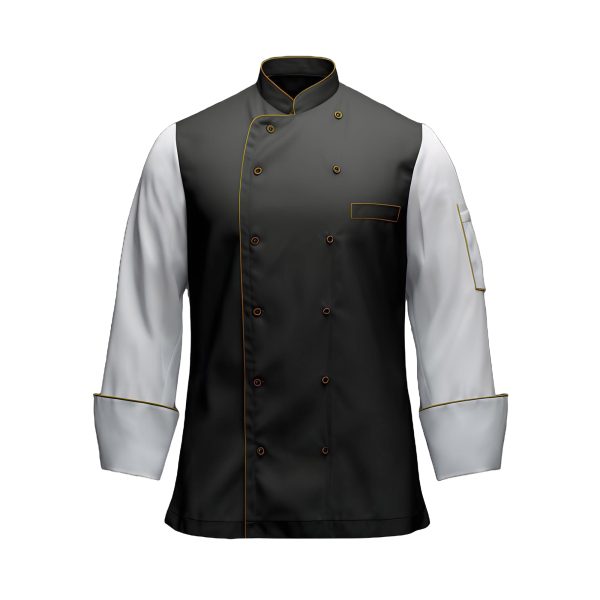 BLACK CHEF JACKET WITH GREY SLEEVES