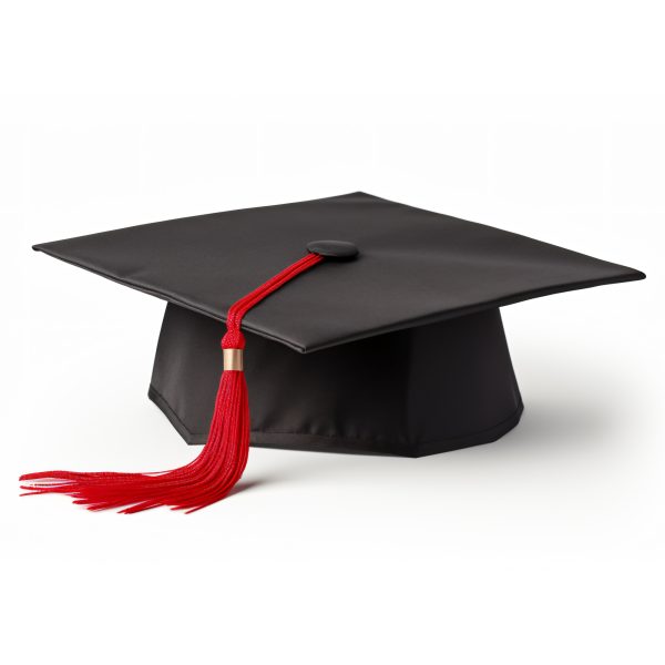 GRADUATION CAP WITH RED ROPE