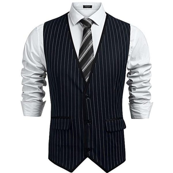 BLACK AND WHITE STRIPES VEST