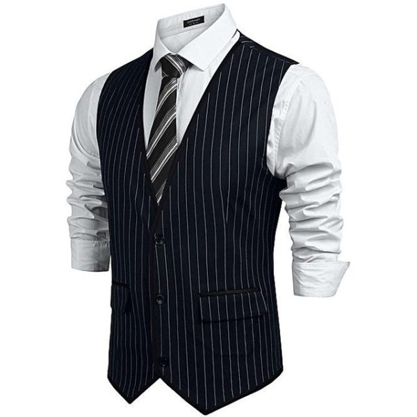 BLACK STRIPED VEST - Image 2