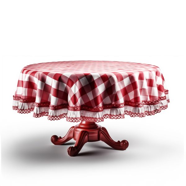 RED AND WHITE TABLE CLOTHING