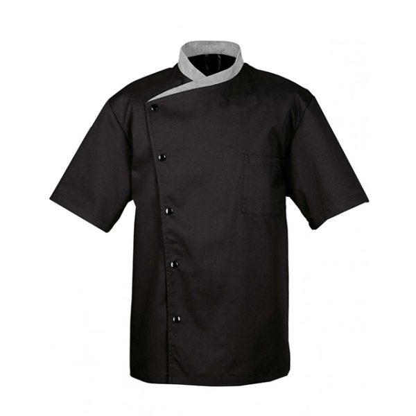 SHORT SLEEVE BLACK CHEF JACKET